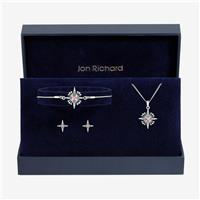 Jon Richard Silver Plated Diamond Cut Star Trio Gift Set