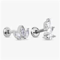 Revere Surgical Steel Marq Flatback Stud Earrings - Set of 2
