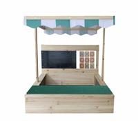 Chad Valley Wooden Sand Pit With Canopy And Blackboar