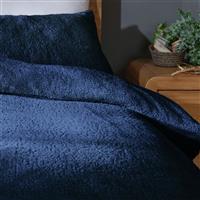 Argos Home Fleece Plain Navy Blue Bedding Set - Double