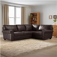 Argos Home Salisbury Leather RH Corner Sofa - Chocolate