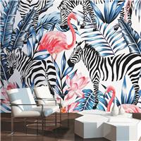 Origin Murals Zemingo Cobalt and Coral Wall Mural