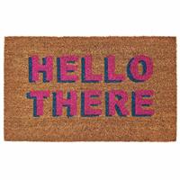 My Mat Printed Coir Hello There Pink Doormat - 45x75cm