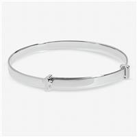 Inicio Silver Plated Christening Cross Bangle In Gift Pouch