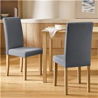 Argos Home Sendi Pair of Fabric Chair - Grey