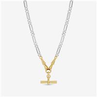 Inicio Duotone T-Bar Pendant Necklace In Gift Pouch