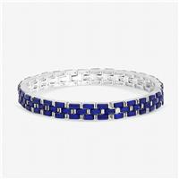 Jon Richard Silver Plated Sapphire Chain Stretch Bracelet
