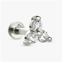 Revere Sterling Silver Cubic Zirconia Flatback Earring