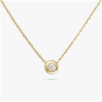 Revere 9ct Gold Plated Silver Single Round Pendant Necklace