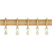 Argos Home 20 Metal Curtain Rings - Light Oak Effect