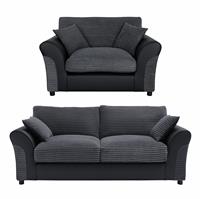Argos Home Harry Chair & 3 Seater Sofa - Charcoal