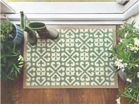 My Mat Harlequin Tile Green Short Pile Doormat - 50x75cm