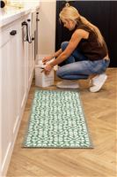 My Mat Harlequin Tile Green Short Pile Runner - 50x150cm