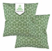 Streetwize Garden Green Cube Outdoor Cushions - Pack of 2