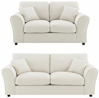 Argos Home Harry Fabric 2 Seater & 3 Seater Sofa - Natural
