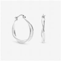 Inicio Silver Plated Polished Twist Hoops Earrings