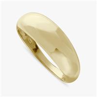 Revere Gold Plated Silver Plain Tapered Dome Ring - Medium