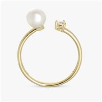 Revere Gold Plated Sterling Silver Pearl Torque Ring - Small