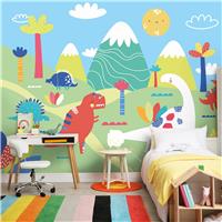 Origin Murals Dinosaur Land Green Wall Mural