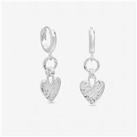 Inicio Silver Plated Heart Link Drop Hoops