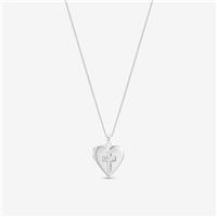 Inicio Silver Plated Heart Cross Locket