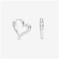 Inicio Silver Plated Polished Heart Hoop Earrings