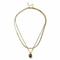 Freedom Brown Small Stone Multirow Necklace