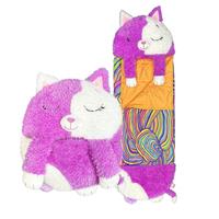 Happy Nappers Purple Cat Medium S4 Sleeping Bag Plush Toy
