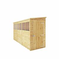 Mercia Shiplap Clear Window Pent Shed - 12 x 4ft