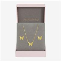 Jon Richard Gold Plated Diamond Cut Butterfly Set