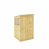 Mercia Shiplap Clear Window Pent Shed - 4 x 4ft
