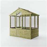 Mercia Shiplap Clear Window Wooden Greenhouse - 4 x 6ft
