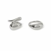 Freedom Silver-tone 2pk Smooth Ring Pack Medium