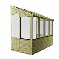 Mercia Shiplap Clear Window Lean To Greenhouse - 8 x 4ft
