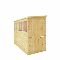 Mercia Shiplap Clear Window Pent Shed - 8 x 4ft