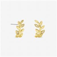 Jon Richard Gold Plated and Crystal Leaf Stud Earrings