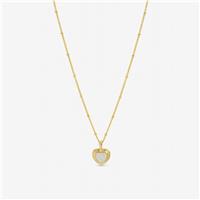 Inicio Gold Plated Mother of Pearl Heart Pendant Necklace