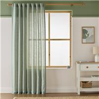 Argos Home Linen Effect Slot Top Voile Curtain - Sage - 140x137cm