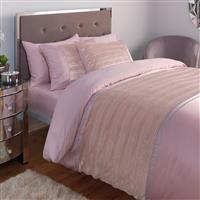 Argos Home Sparkle Velvet Blush Pink Bedding Set - Single