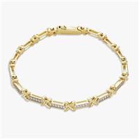 Revere Gold Plated Silver Kisses Linked Tennis Bracelet