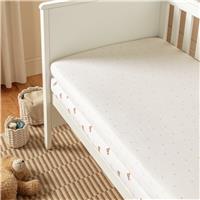 Argos Home Nursery Cotton Bears White 2 Pack Fitted Sheet - Moses