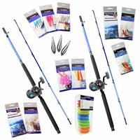 Fladen 2 Rod Sea Boat Fishing Kit Multiplier Reels Tackle