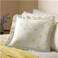 Argos Home Polka Dot Print Ruffle Cushion Yellow - 43x43cm