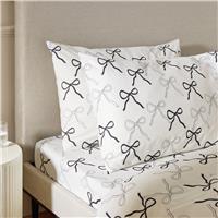 Argos Home Mono Bow White Pillowcase Pair