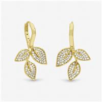 Jon Richard Gold Plated Cubic Zirconia Leaf Stud Earrings