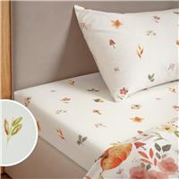 Argos Home Autumn Print White Fitted Sheet - Double