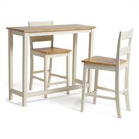 Argos Home Chicago Solid Wood Bar Table & 2 Stools