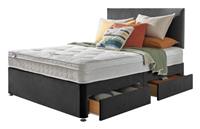 Silentnight Travis Double Ortho 4 Drawer Divan Bed- Charcoal