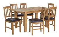 Argos Home Ashwell Oak Veneer Extending Table & 6 Chairs