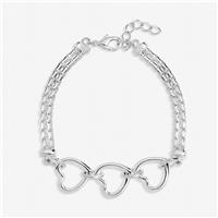 Inicio Silver Plated Interlink Heart Bracelet In Gift Pouch